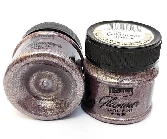 Akrylová barva Glamour metallic 50 ml - STAROSTŘÍBRO