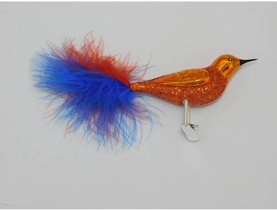 Ornex Skleněná vánoční ozdoba ptáček oranžový 8 x 4 x 12 cm nakoupit u OBI
