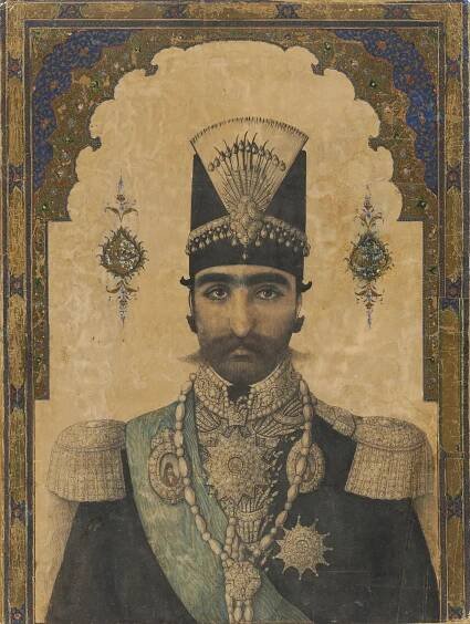 Nasser al-Din Shah, attributed to Master Mohammad Hassan Afshar, about 1850 Tersaei, watercolor