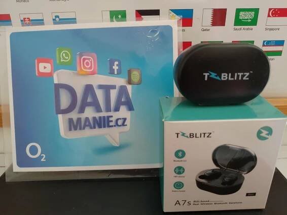 Datamanie 100GB nová - neaktivovaná + nová bezdrát. sluchátka.