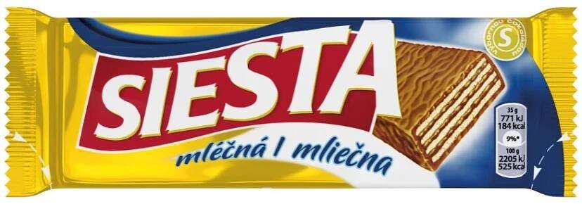 Siesta Oplatka s kakaovou náplní v mléčné čokoládě