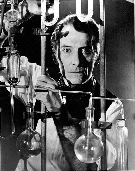 Peter Cushing as the Mad Scientist in 'The Curse of Frankenstein' Wallpaper