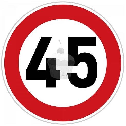Jedlý papír "Narozeniny 45" zákazová značka A4