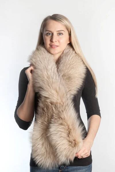 Cream Platinum Fox Fur Scarf | Real Fur Scarves Online Store