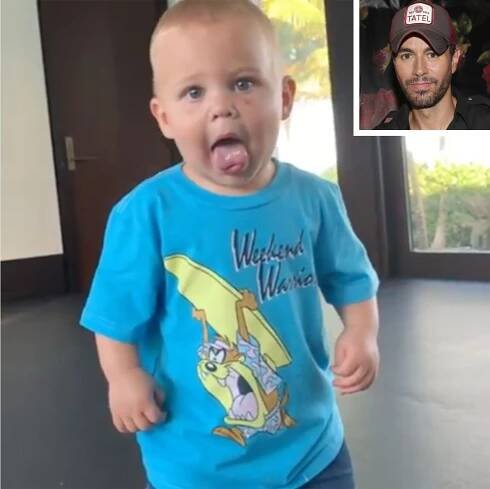 Enrique Iglesias Posts Adorable Video of 15-Month-Old Son Imitating Him: 'Serious Talk'