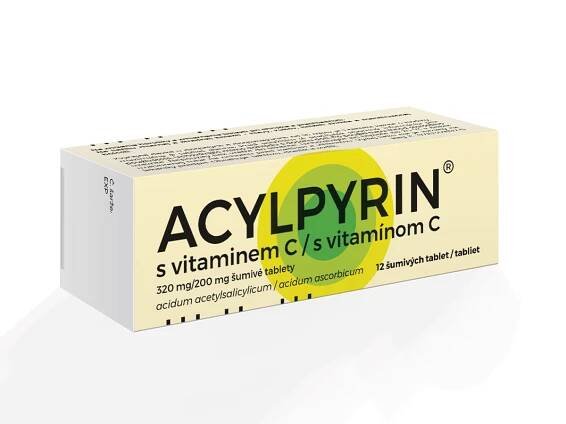 Acylpyrin s vitaminem C 12 šumivých tablet