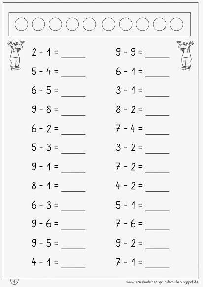 Ma 1 Rechnen bis 10 | Math worksheets, Preschool math, Math subtraction