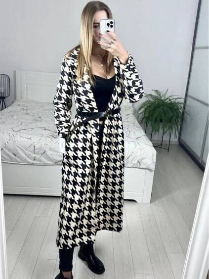 Kabát podzimní s podšívkou dlouhý rukáv dámský (S/M ONE SIZE) ITALSKÁ MÓDA  IMWHA23001/DUR (Velikost S/M/L, Barva béžová)