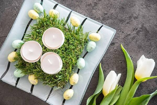 Elegantní jarní dekorace ze skořápek vajíček s něžnými přírodními prvky - Inspirujte se!