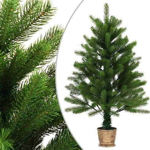 vidaXL Umelý vianočný stromček s realistickým ihličím zelený 90cm cena od 1 061 Kč | Pricemania