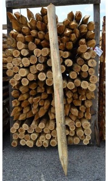 Kůl ohradníkový akátový 70-90x1800 (mm) kulatý odkorněný