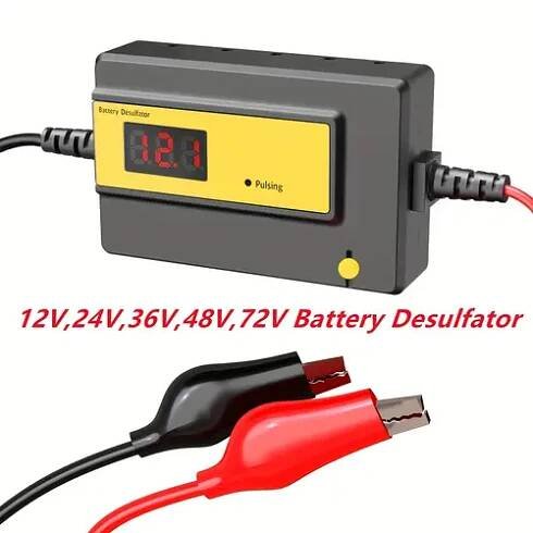 12v, 24v, 36v, 48v, 72v desulfator baterií, automatický impulzní bateriový rekonstruktor 400ah prodlužuje životnost baterií na olově (žlutá 12-72v)