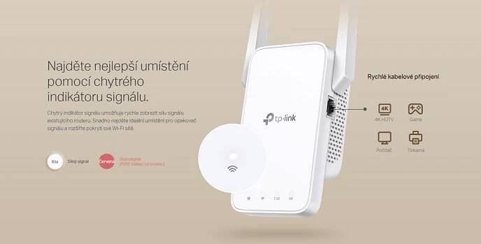 TP-Link RE315 / AC1200 Wi-Fi Mesh extender / 2.4GHz 300Mbps / 5GH | Mironet.cz