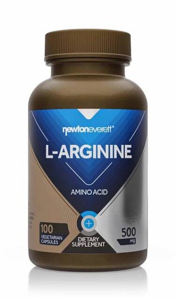 Newton-Everett L-Arginine 500mg Capsules, 100 Vegetarian Capsules
