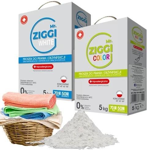 Sada Mr. Ziggi Hypoalergenní prášek White a Color 2 kusy