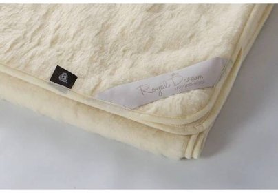 Béžová deka z merino vlny Royal Dream, 90 x 200 cm