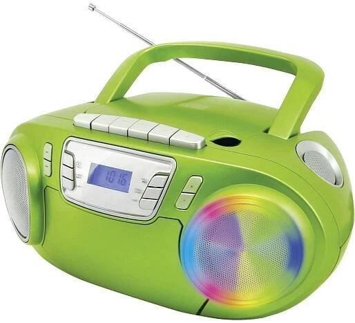 soundmaster SCD5800GR rádio s CD FM USB, kazeta, rádiopřehrávač včetně mikrofonu zelená : Půhy.cz