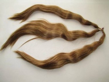 Vlasový příčesek, pravé lidské vlasy 60 cm  - Kosmetika a parfémy