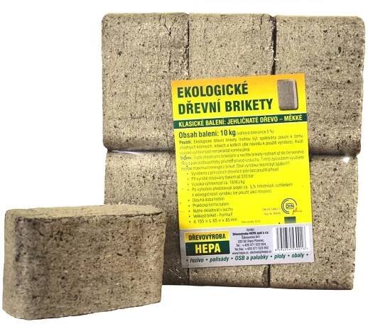 HEPA Ekologické dřevní brikety z jehličnatého dřeva 10 kg nakoupit u OBI