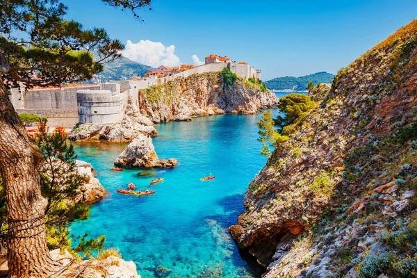 skvělý výhled na slavné město dubrovník. chorvatsko, jižní dalmácie, evropa. - croatia - stock snímky, obrázky a fotky
