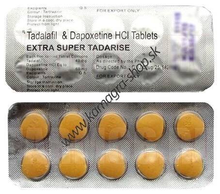 Extra Super Tadarise 100mg (Tadalafil+Dapoxetine) : cena za 2 balenia