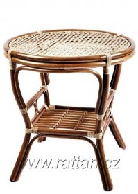 RATANOVÝ NÁBYTEK | Ratanový stolek PELANGI DH kulatý výplet | Ratanový a bambusový nábytek, zahradní nábytek z umělého ratanu