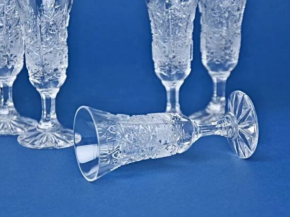 Sada likérek na stopce 6 ks., dekor 500PK, panák 35 ml, Bohemia Crystal, GLASSPO