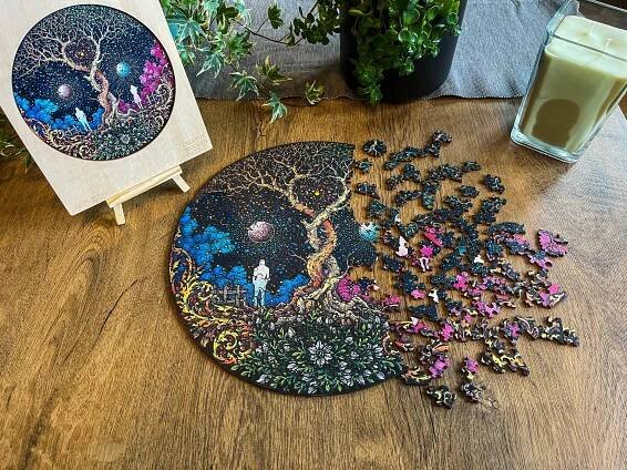 Dřevěné puzzle - Pohled na hvězdy