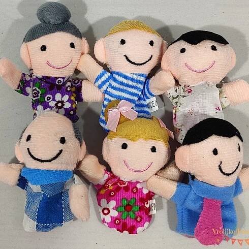 Vingerpoppetjes familie 6st