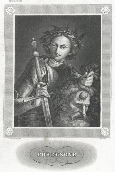 David a Goliáš, dle Pordenonne oceloryt, (1850) - Stará a dekorativní grafika