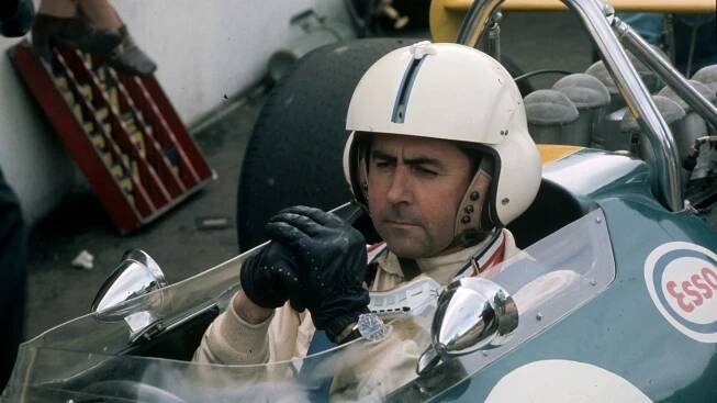 circa 1971:  Australian racing driver Jack Brabham behind the wheel at Brands Hatch.  (Photo by W.