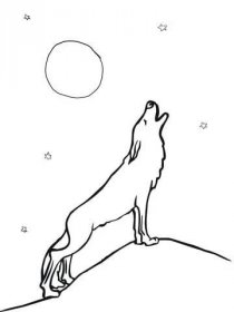 Vlk vyje na měsíc omalovánka