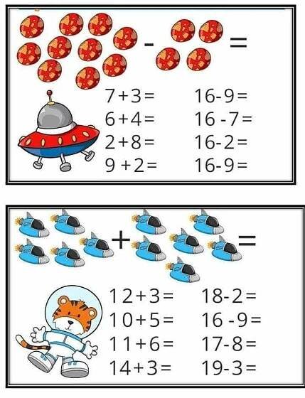 two pictures with numbers, one has an image of a cat in space and the other has