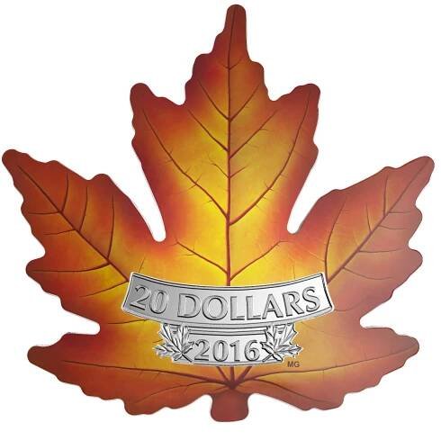 Stříbrná mince Maple Leaf 1 oz kolor