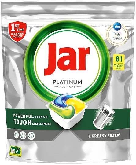 JAR Platinum All in One kapsle do myčky Lemon 81 ks jen za 349 Kč Drogerka24.cz