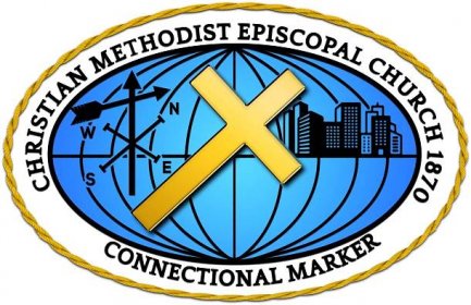 A blue and yellow logo for the metropolitan episcopal church.
