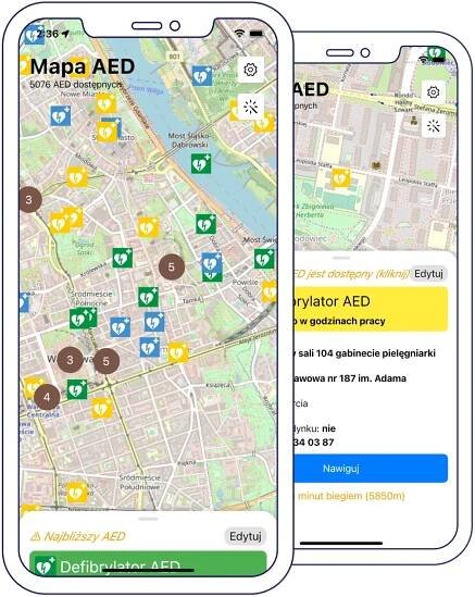 Mapa AED - defibrylatory automatyczne w twoim smartfonie