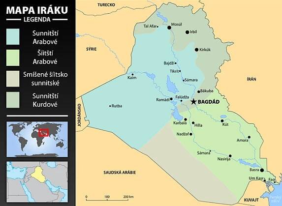 Mapa Iráku