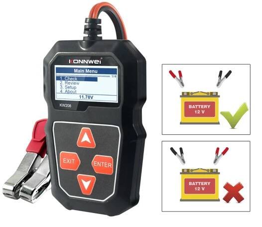 KONNWEI KW208 12V Autobatterielasttester Professioneller Kfz-Generatoranalysator - Wellenformspannungstest für Auto / Boot