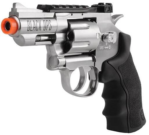 Black Ops 4” Chrome Exterminator Full Metal CO2 Airsoft Revolver