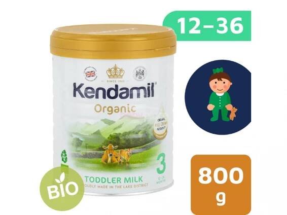 BIO plnotučné batolecí mléko 800 g DHA+ Kendamil Organic 3