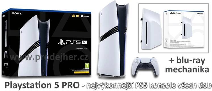Playstation 5 PRO 2TB SSD + blu-ray optická mechanika