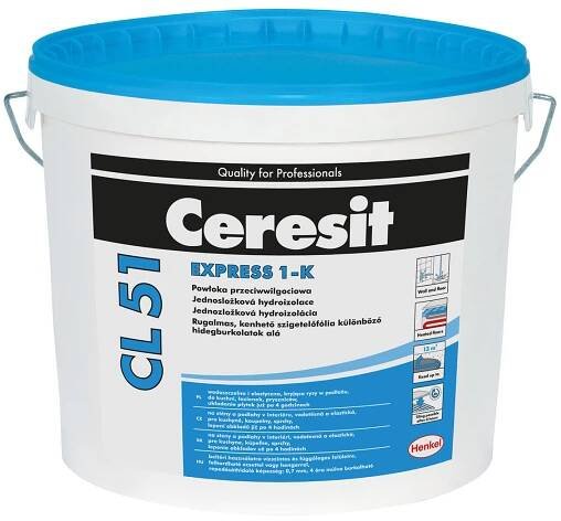 Ceresit CL 51 EXPRESS 1-K - Jednozložková hydroizolácia - Obklady a dlažby, kúpeľne - KERAMIKA SOUKUP SR