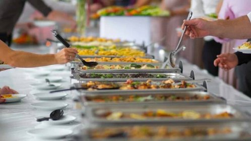 Bufet jídlo stravování potraviny party v restauraci — Stock obrázek