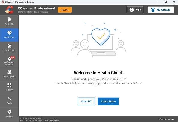 CCleaner – Health Check