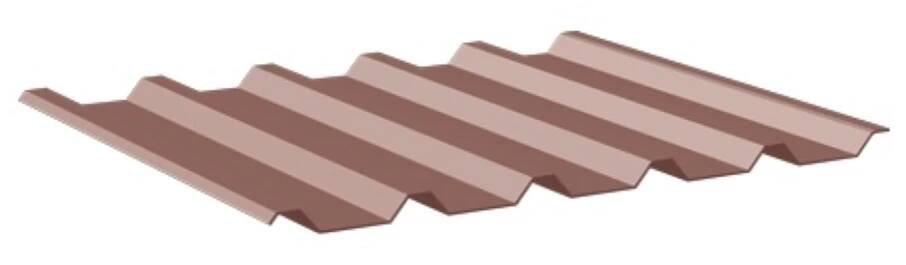 Obrázek produktu Plech trapézový SATJAM SAT35 ocel PE25 hnědá – 0,5 mm