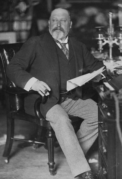 The Prince of Wales (1841 - 1919), at Sandringham in Norfolk. After serving for 60 years as Prince of Wales, he succeeded his mother Queen Victoria as King Edward VII in 1901