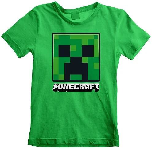 Dětské tričko Minecraft: Creeper Face (5-6 let) zelená bavlna