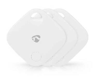 Nedis chytrý bezdrátový Bluetooth vyhledávač/lokátor klíčů do 40 m, podpora Apple ‘Find My’ App, 3 ks (BTTAG10WT3)