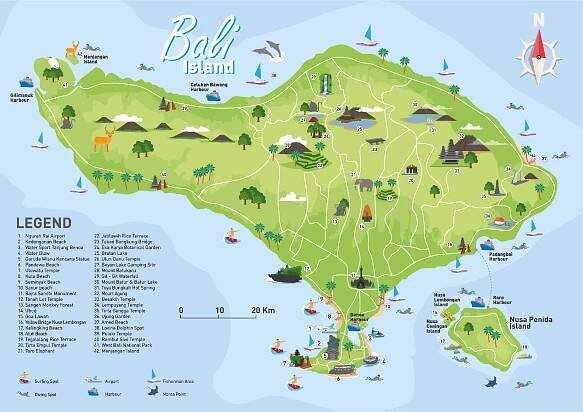 Mapy Bali ke stažení – Výběr nejlepších map ostrova